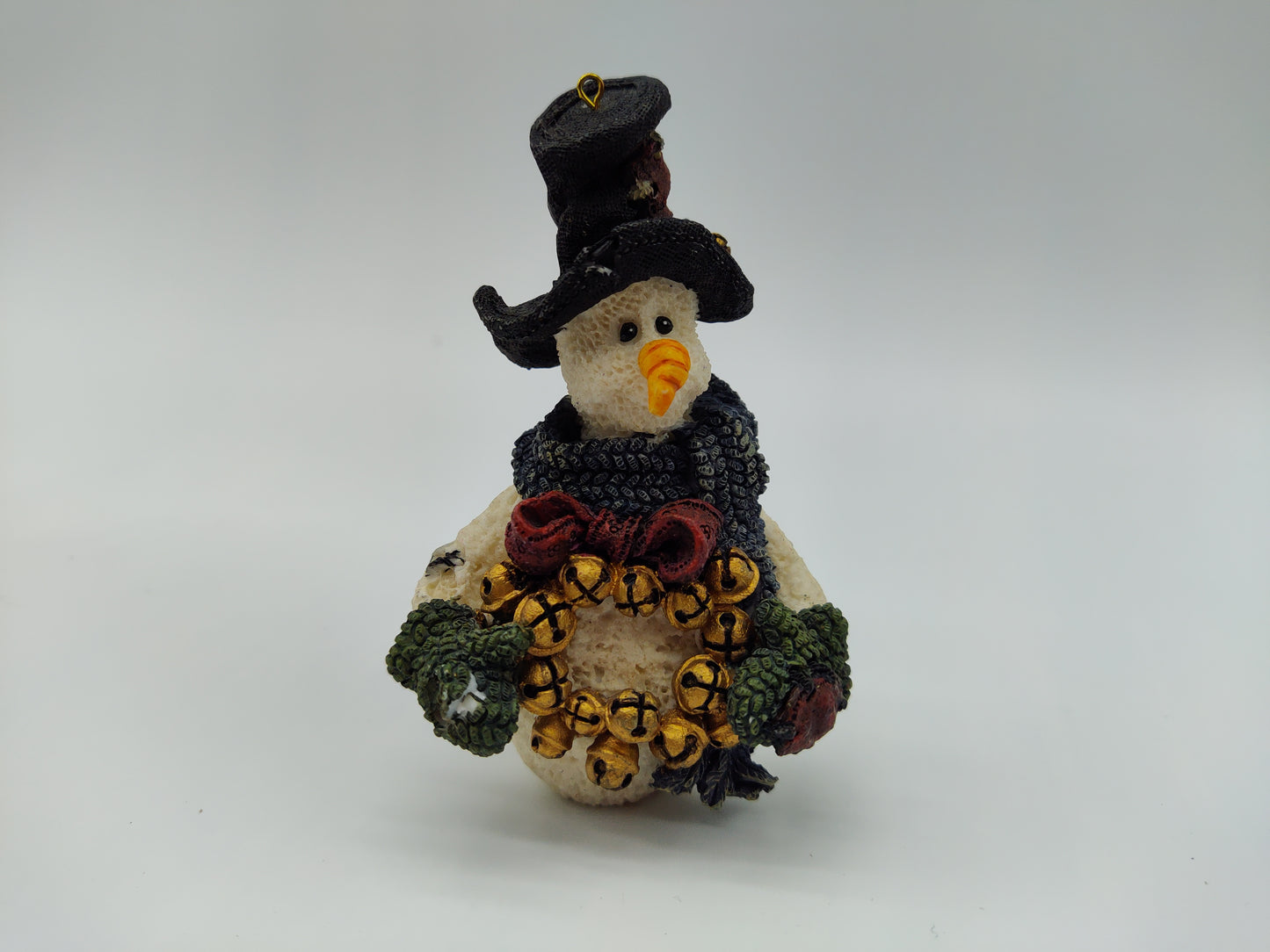 Boyd’s Snowman ornament “Jingles The Snowman W/Wreath” 4” With Box 1990s