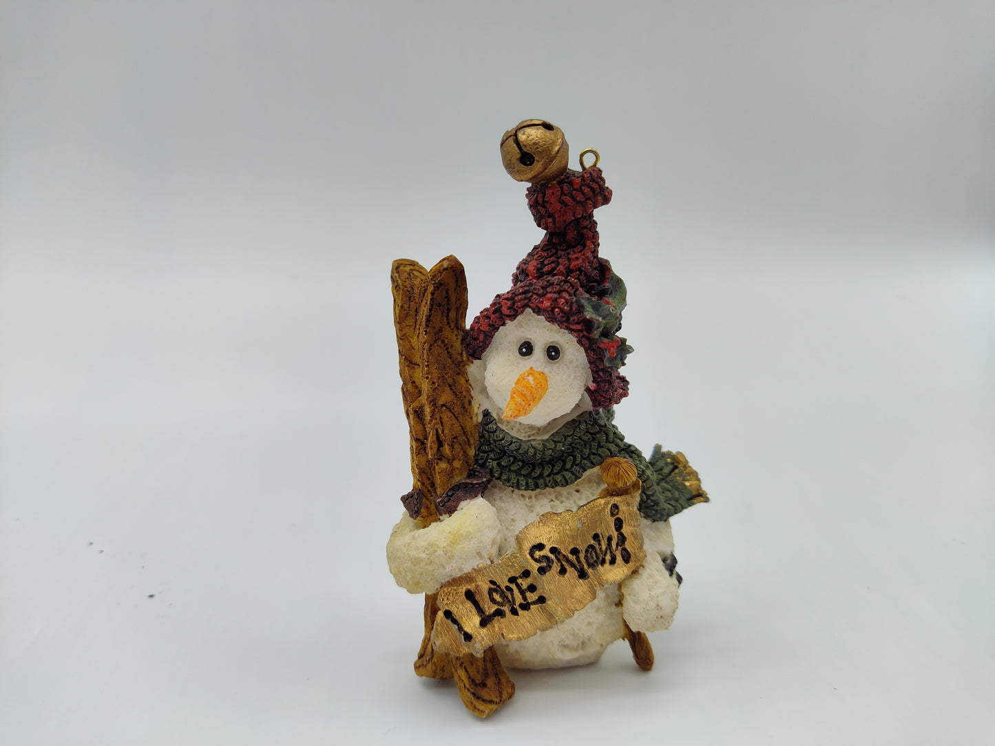 *Boyd's Bears & Friends Christmas Ornament Olaf "I Love Snow" Scarf Bell Beannie Ski