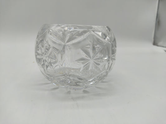 Vintage Round Vase Fine Bohemia Crystal 24% Lead Crystal Made