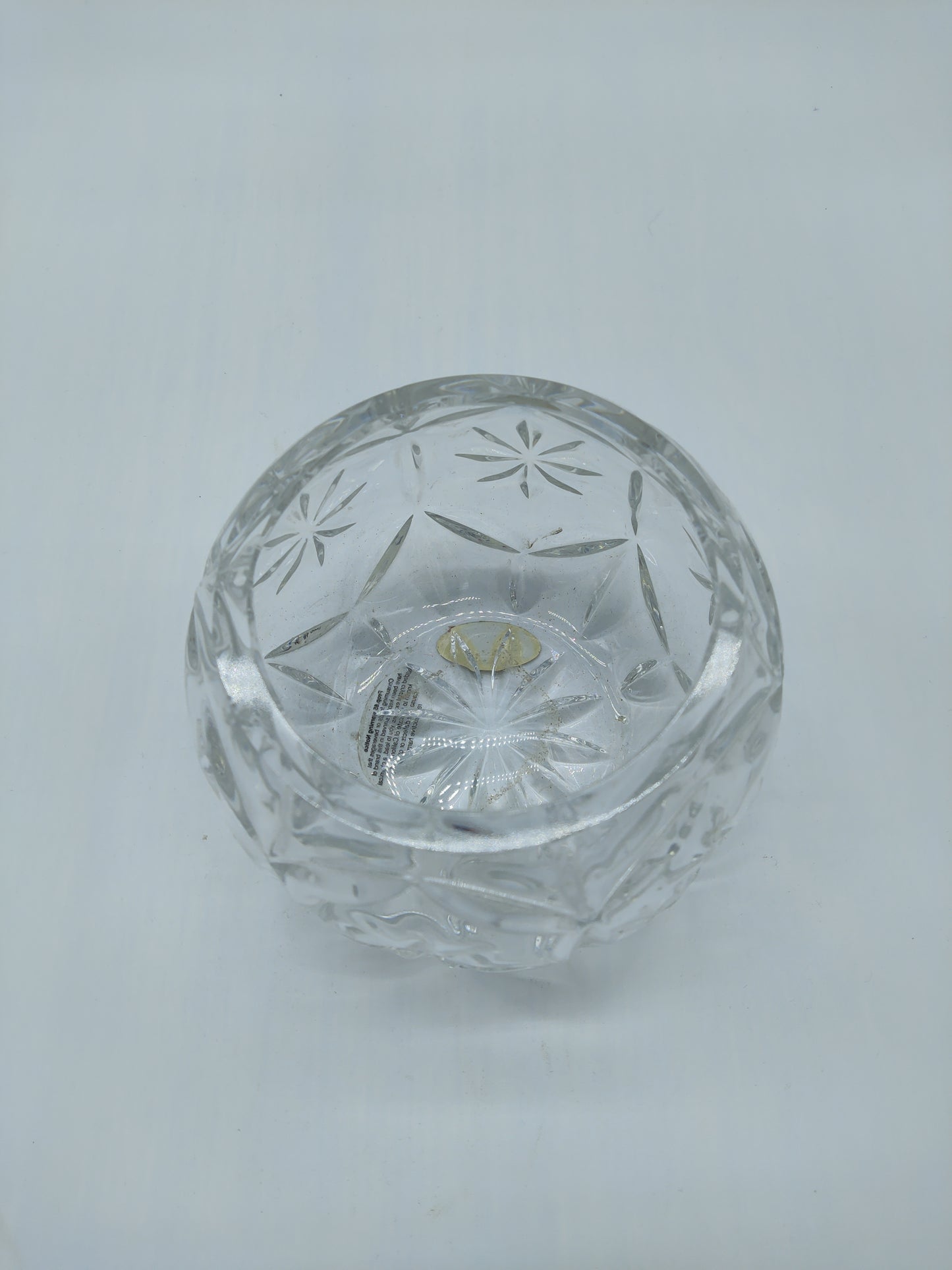 Vintage Round Vase Fine Bohemia Crystal 24% Lead Crystal Made