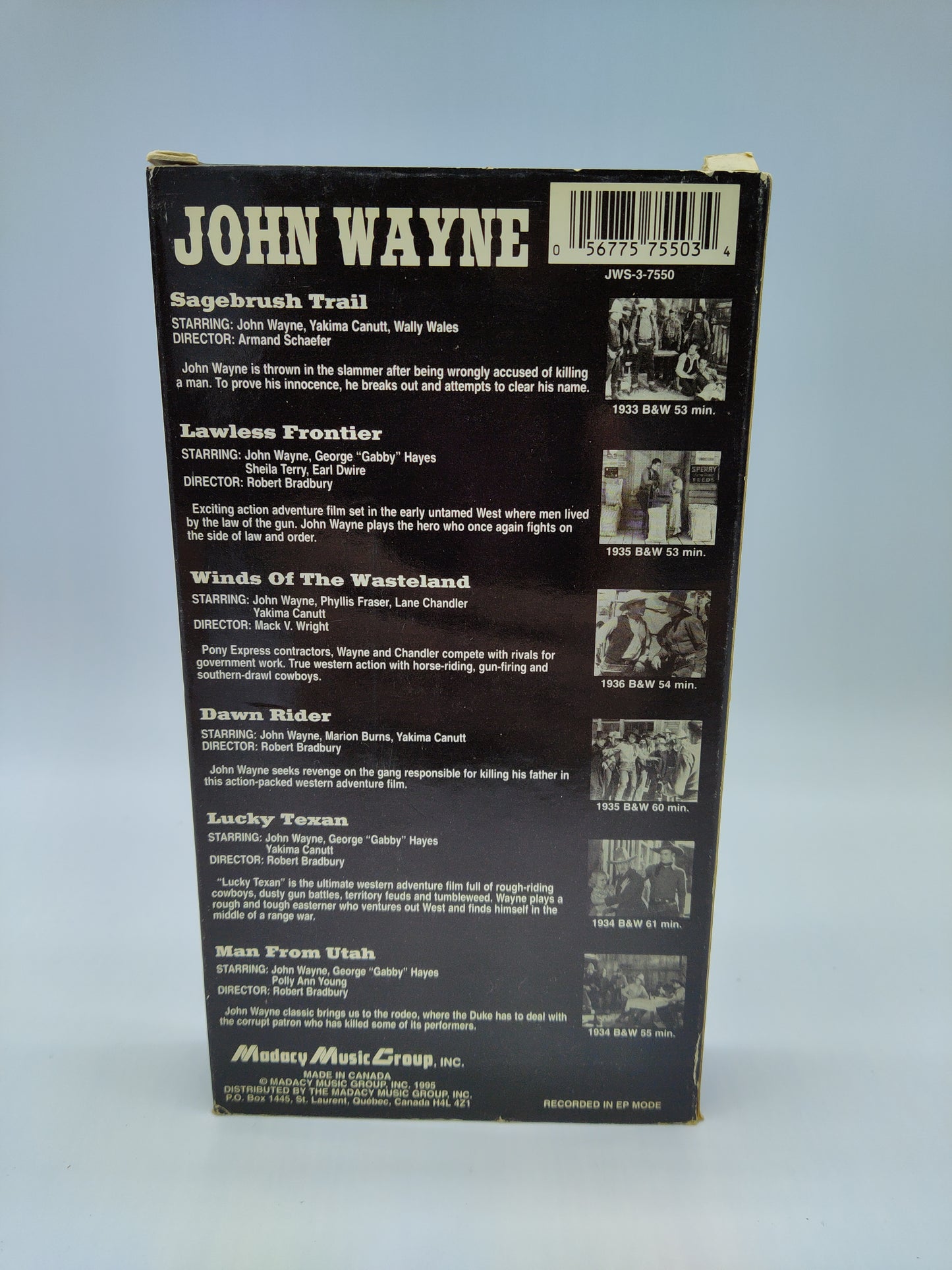 *John Wayne VHS Set of 6 Classic Westerns Cowboy Classics