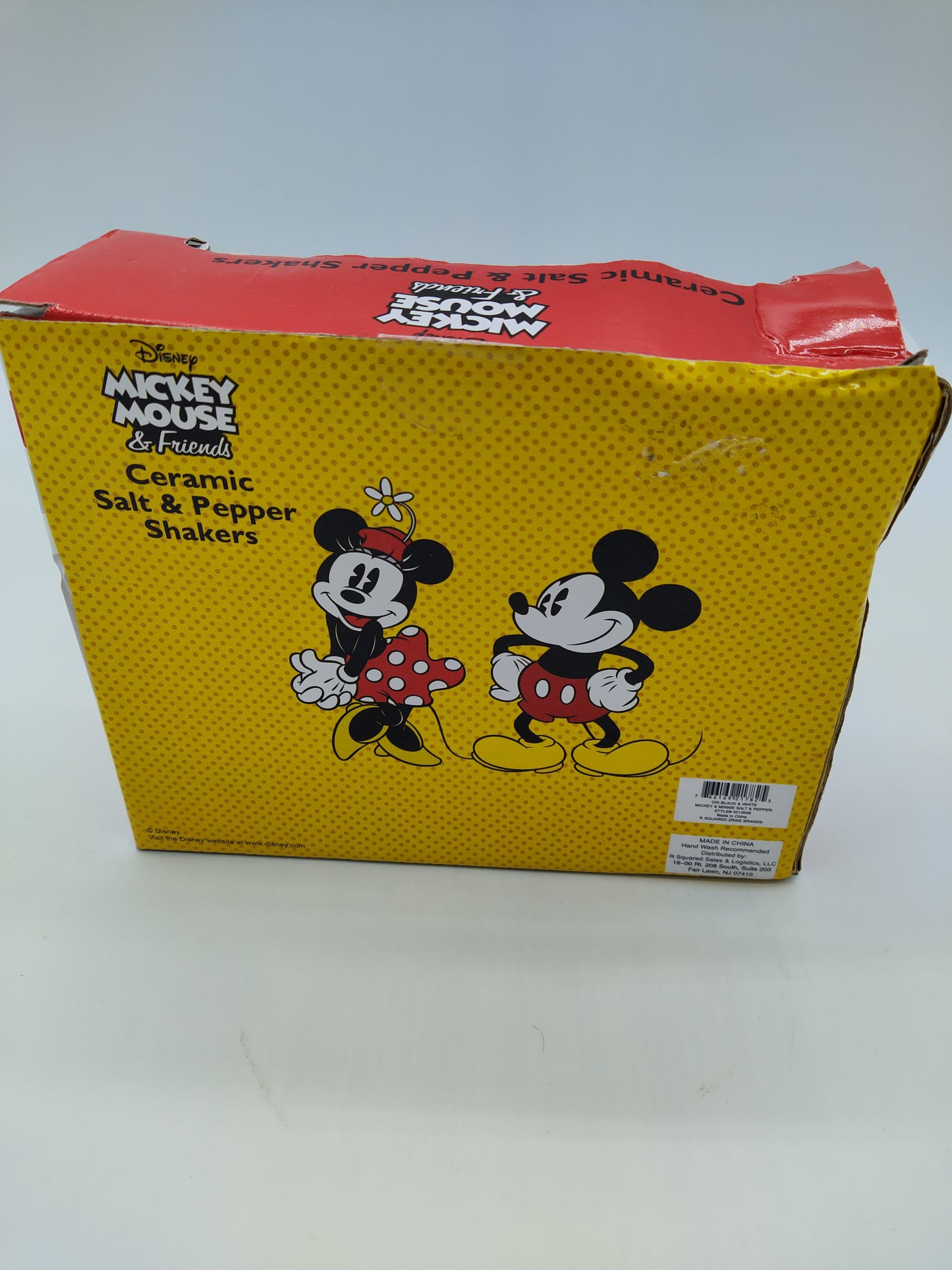 *Minnie & Mickey Mouse Ceramic Salt & Pepper Shakers NIB