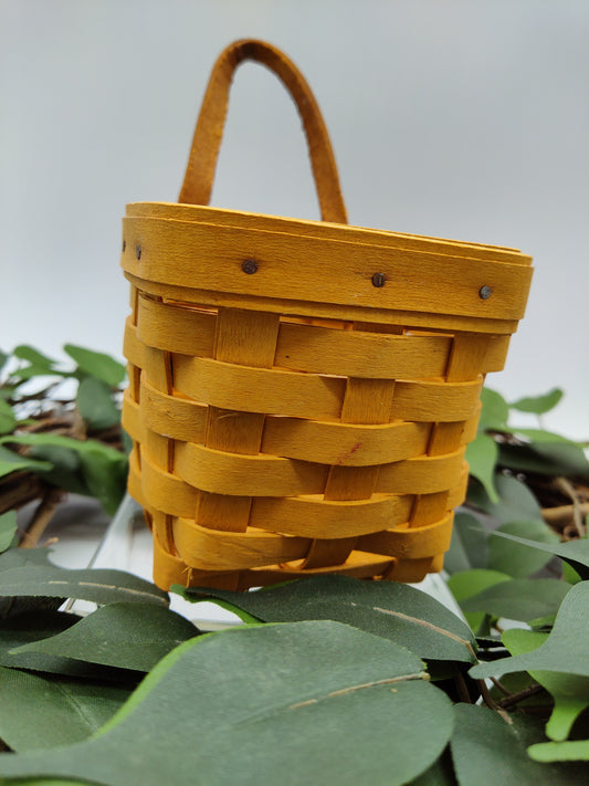 Longaberger Basket with Leather Strap and Hanger