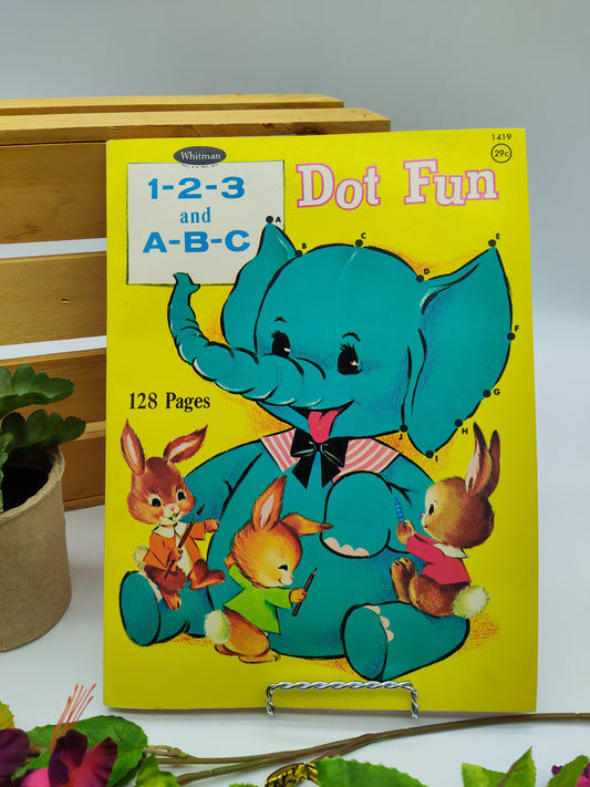 *1-2-3 and A-B-C Dot Fun Vintage Kids Activity Book