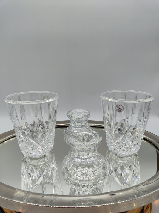 Set of 2 Home Trends 24% Lead Crystal Hurricane 7” Candle Holders