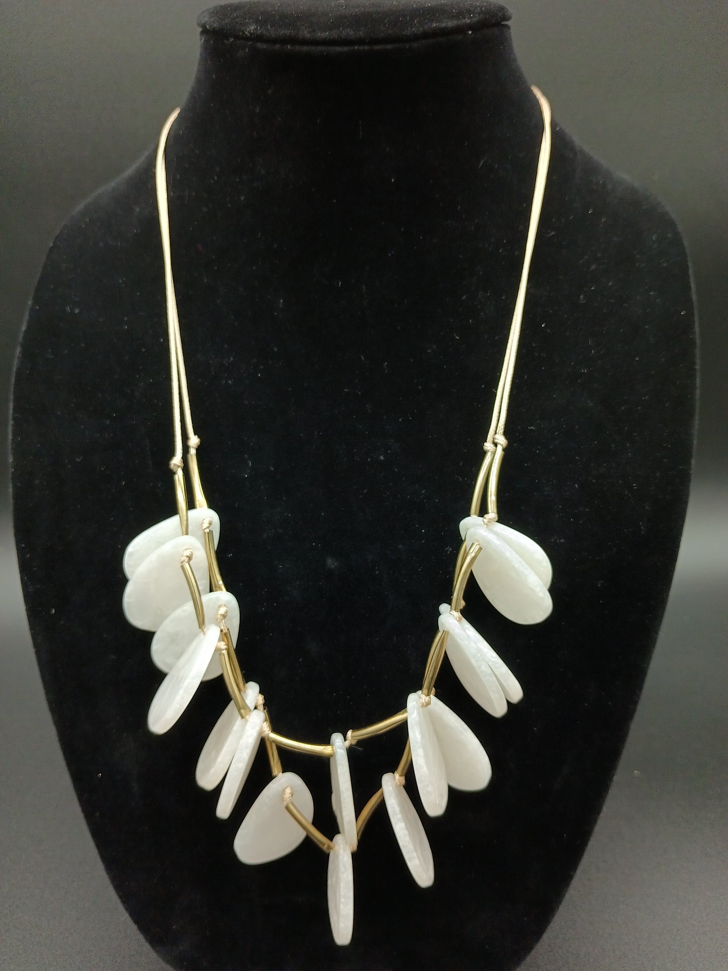 White Teardrop Double Necklace