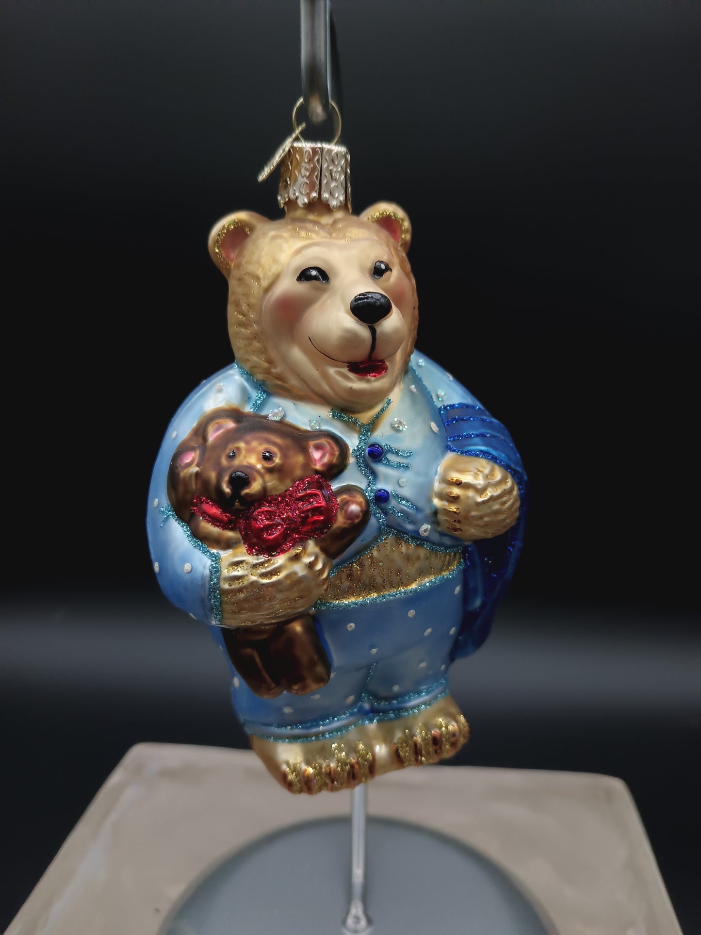 *Old World Christmas Glass Ornament Bedtime Bear