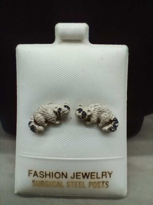 Miniature Racoon Earrings