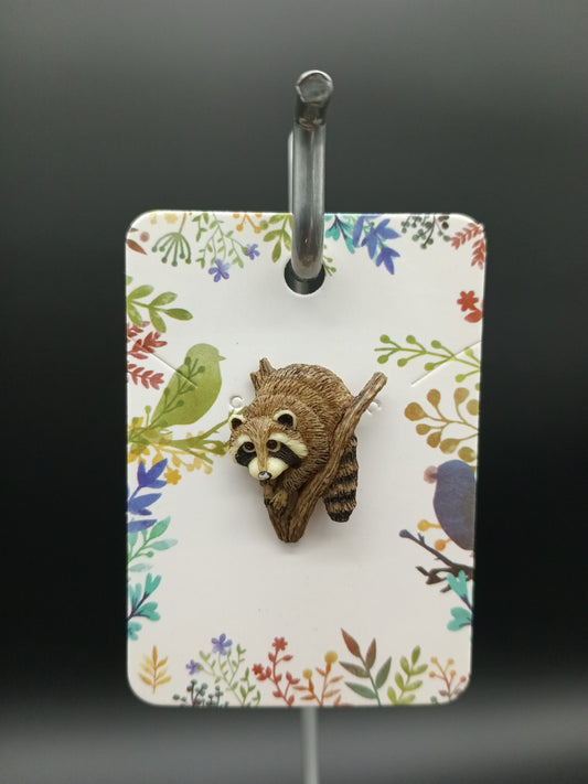 Racoon on Branch Pin