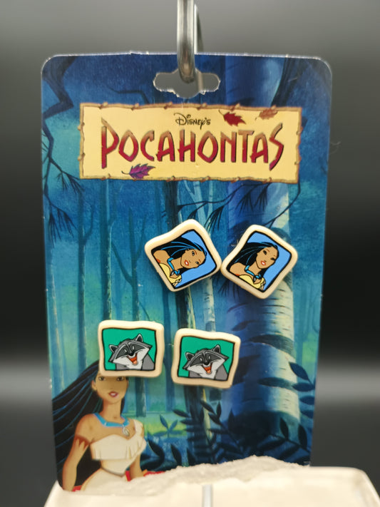 Pocahontas Meeko Vintage Earrings Lucite Surgical Steel Posts Earrings Disney's
