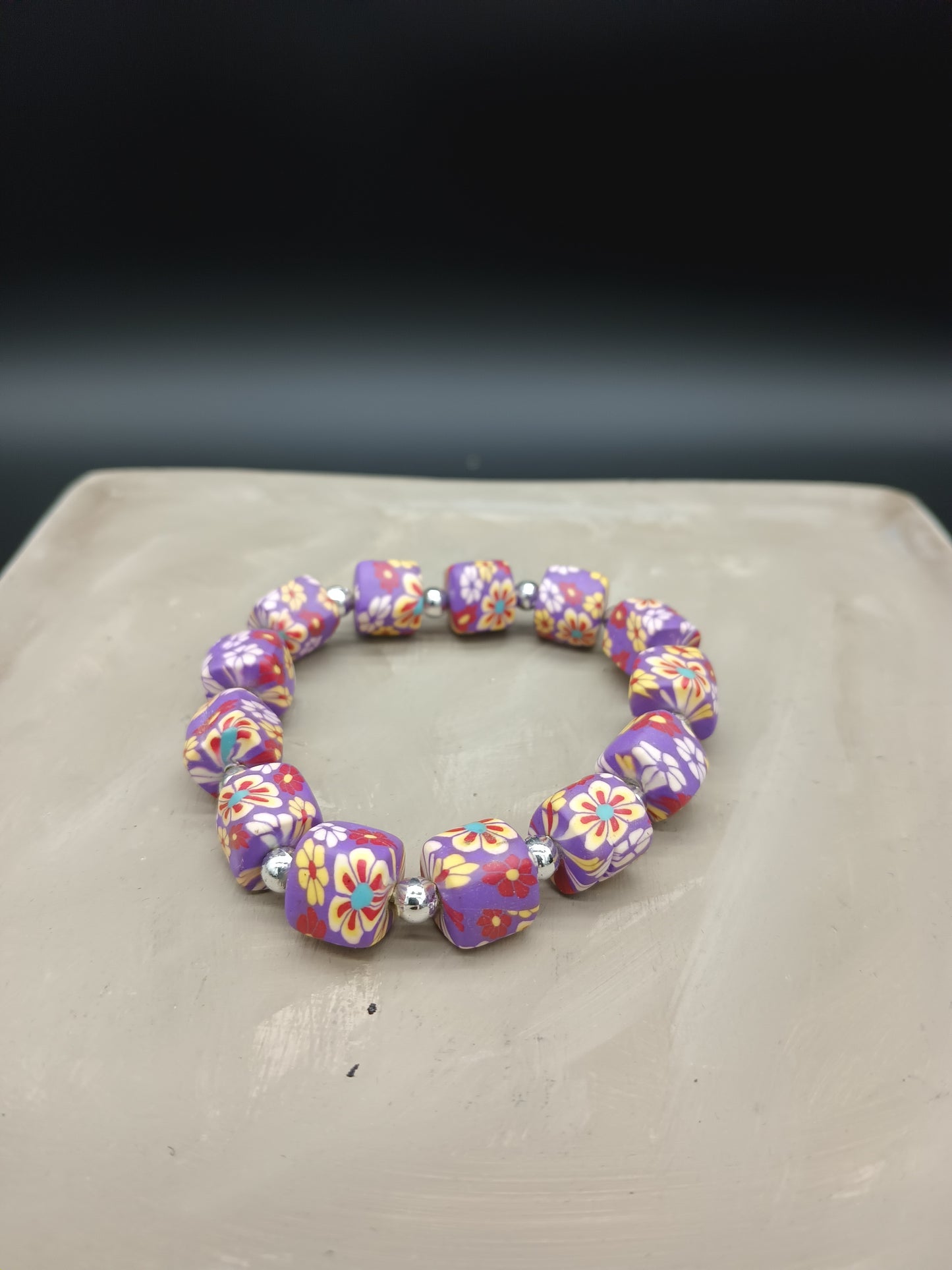 Clay Flower Bracelet