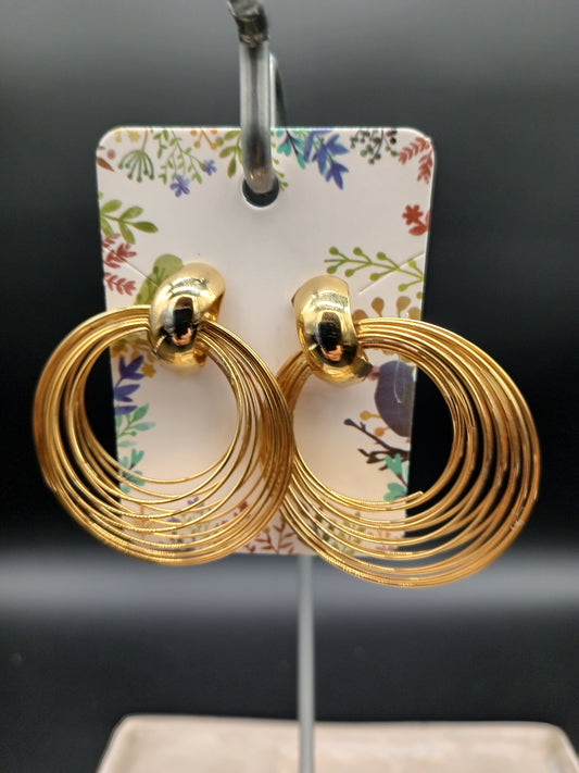 Gold Tone Multi Hoop Earrings