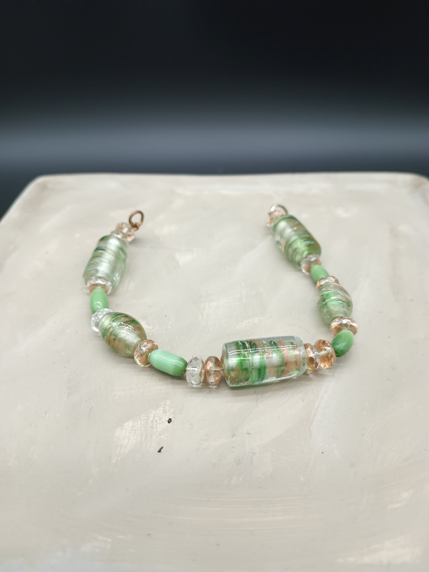 Green Glass Bead Bracelet