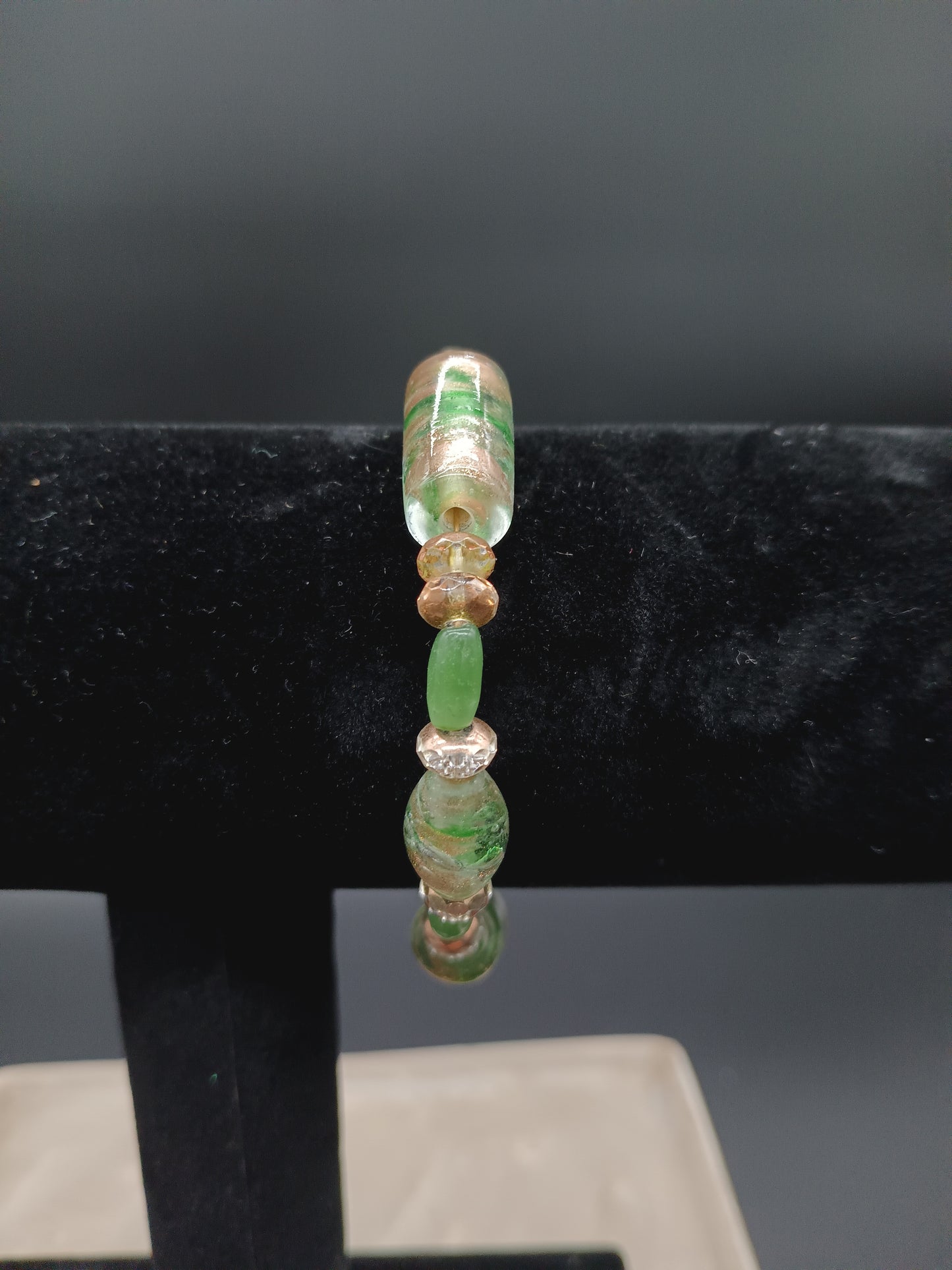 Green Glass Bead Bracelet