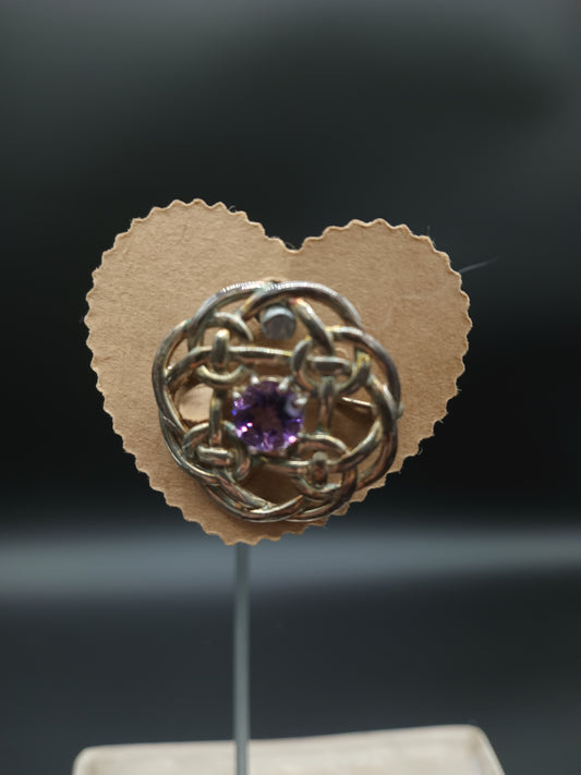 Scottish/Celtic Knot Brooch With Amethyst