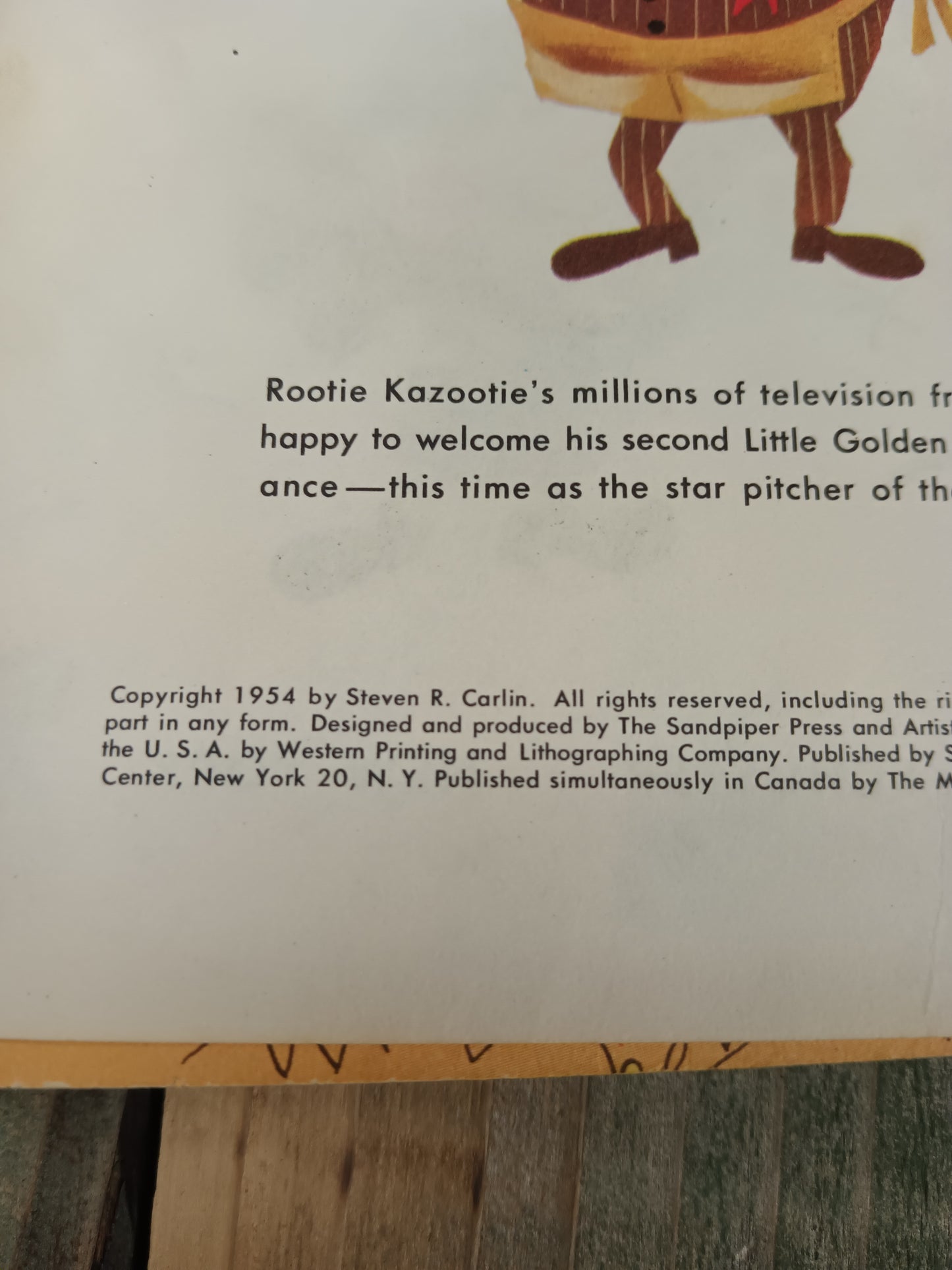 Little Golden Book Rootie Kazootie Baseball Star