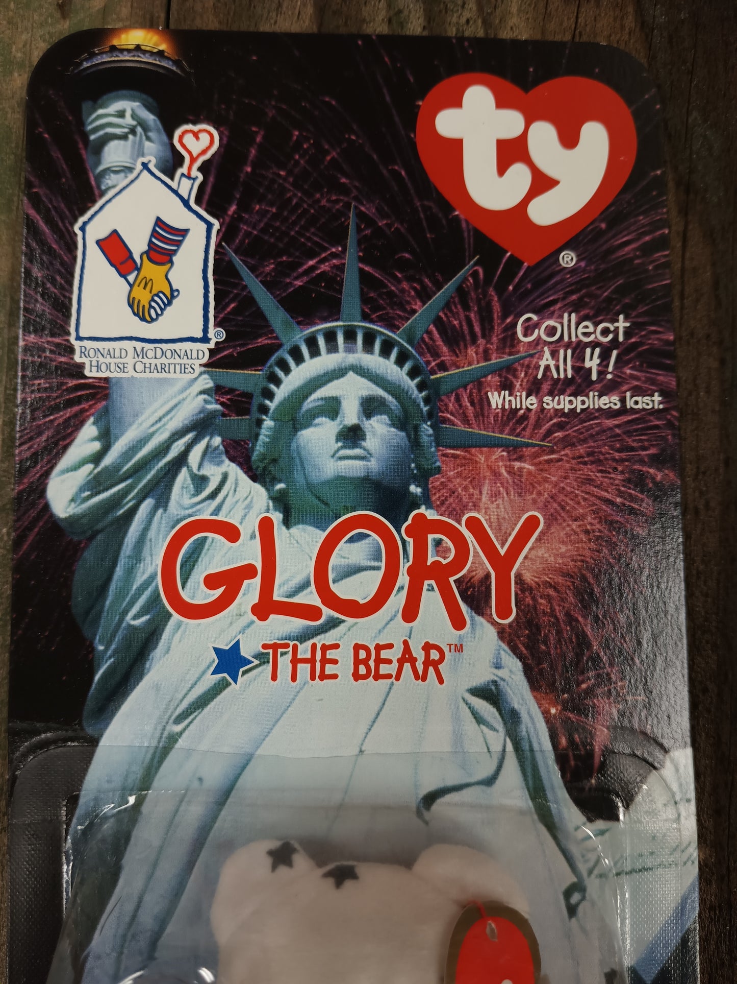 *Beanie Baby Bear "Glory The Bear" McDonalds Limited Collection Statue of Liberty