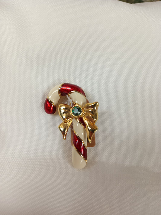 *Van Dell Candy Cane Christmas Pin