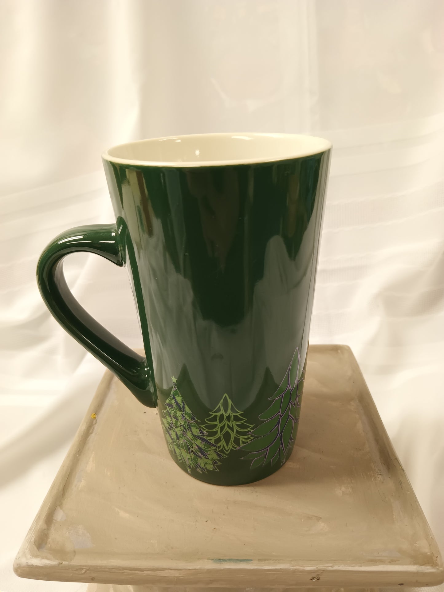 *Starbucks Green Tall Ceramic Christmas Mug